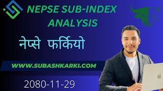 NEPSE SUBINDEX ANALYSISNEPSE CHART ANALYSISSHARE BAZARNEPAL STOCK MARKETNEPSE UPDATE [upl. by Ayeki]