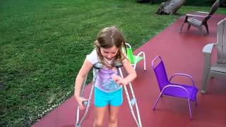 How To Use Crutches Kids Demo Tyler LeVine [upl. by Attezi765]