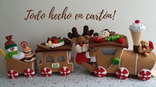 TREN NAVIDEÑO DE CARAMELOS Todo hecho en CARTON   VAGONES Parte 2 Con Moldes [upl. by Sarad]