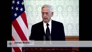 US Secretary of Defense at joint press conference in Kabul Afghanistan 27 SEP 2017 [upl. by Euqinorev132]