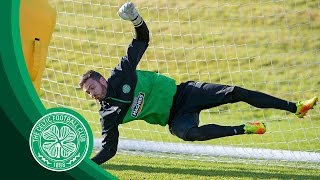 Celtic FC  Goalkeeper training with Craig Gordon Dorus de Vries and Colin McCabe [upl. by Akinom]