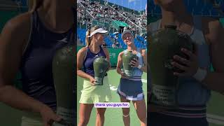 Niki MelicharMartinez amp Liudmila Samsonova take home the doubles trophy in less than an hour 🫰WTA [upl. by Siegler]