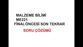 MALZEME BİLİMİ FİNAL SORU ÇÖZÜMÜ [upl. by Rodney777]