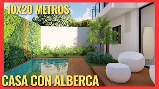 MODELO DE CASA MODERNA DE 3 RECÁMARAS CON ALBERCA [upl. by Ailes]