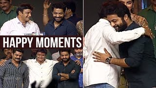 Jr NTR and Balakrishna Happy Moments  Aravinda Sametha Success Meet  Manastars [upl. by Venetis708]