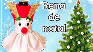 Vestido Rena de Natal para Pet molde da descrição [upl. by Junina308]