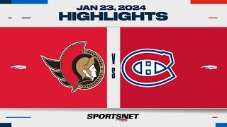 NHL Highlights  Senators vs Canadiens  January 23 2024 [upl. by Usanis]