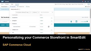 Personalizing Your Commerce Storefront in SmartEdit  SAP Commerce Cloud [upl. by Heimer]