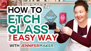 How to Etch Glass the Easy Way Armour Etch amp Vinyl Decals [upl. by Yeliak]