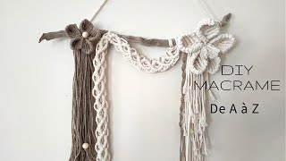 DIY MACRAME  22 Macramé décoration murale avec fleur [upl. by Kendy345]