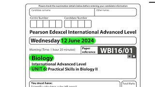 A level  Biology  unit 6  Edexcel  2024 [upl. by Eilrebma336]