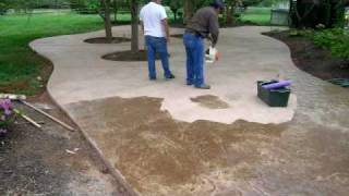 Stamped Concrete Patio Time Lapse by ConcreteVa [upl. by Schlicher]