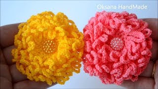 Цветок крючком Хризантема Flower crochet Chrysanthemum DIY [upl. by Vivyanne]