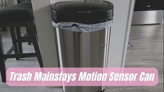 Trash Mainstays Motion Sensor Can 132 Gallon Stainless Steel Silver [upl. by Schott610]