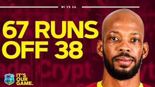 💪 Power Hitting  Roston Chase Goes BIG With The Bat  67 off 38 Balls  West Indies v South Africa [upl. by Dranal]