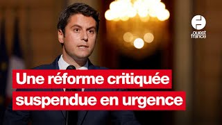 Législatives 2024  Gabriel Attal suspend la réforme de lassurance chômage [upl. by Lleon]