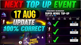 Next Top Up Event In Free Fire 17 AUGUST 2024  upcoming top up event in free fire [upl. by Catrina]