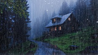 HEAVY RAIN at Night to Sleep Well and Beat Insomnia  Thunderstorm for Insomnia Study ASMR [upl. by Lonna]