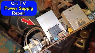 Crt tv power supply repair  crt tv repair  crt tv str change  STR 6707  crt tv not working [upl. by Laeahcim582]