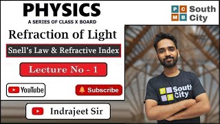 Class 10  Refraction of Light  Snells Law amp Refractive Index  L1 [upl. by Rothwell]