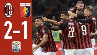 Highlights AC Milan 21 Genoa  Rescheduled Matchday 1 Serie A 20182019 [upl. by Natsyrt]