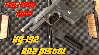 HFC HG192 co2 Fullsemi Auto Airsoft Pistol Review [upl. by Elwira]