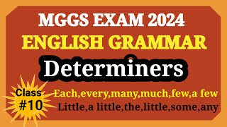 English Grammar Topic Determiners Class10 MGGS exam 2024 SomeanymuchFewLittlemanya few [upl. by Spielman358]