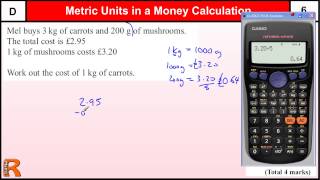 Metric Units and Money Calculations GCSE Maths Foundation revision Exam paper practice amp help [upl. by Ricoriki633]