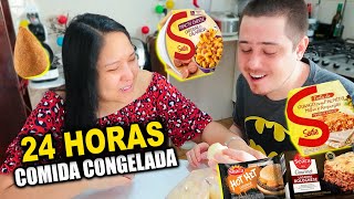 24 HORAS SÓ COMENDO COMIDA CONGELADA  Jeru e Cheru [upl. by Salvadore]