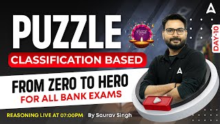 Puzzles Classification Based Reasoning for all Bank Exams  Reasoning Tricks by Saurav Singh 8 [upl. by Eldreda]