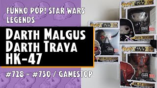 Darth Malgus Darth Trays HK47 Legends Funko Pop  Star Wars  GameStop  Just One Pop Showcase [upl. by Dygal]