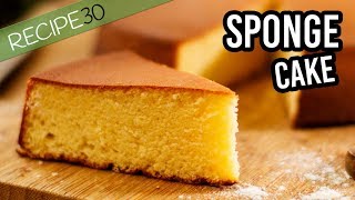 Classic Sponge Cake or Genoise the basic recipe with 4 ingredients [upl. by Jurdi661]