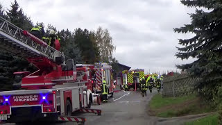 Notruf Alamierung Alarmstufenerhöhung Großeinsatz Feuerwehr Saupersdorf [upl. by Pettifer]