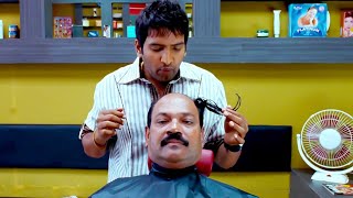 Santhanam Salon Comedy Scene  Boss Engira Bhaskaran Movie  Tamil Comedy Scenes  Full HD [upl. by Imhskal]