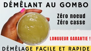 🌺 90 Démêlant au gombo  démêle hydrate assouplit adoucit les cheveux [upl. by Elnora]