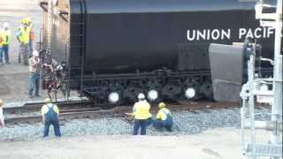 UP 844 Tender Splitting the Derail at Sacramentomp4 [upl. by Cormack291]