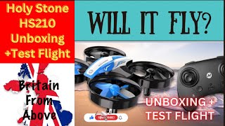 Holy Stone HS210 Drone UnboxingReviewTest Flight unboxing holystone drone review howto toy [upl. by Ztnarf]