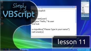 VBScript Basics Part 11  Subroutines [upl. by Mulac]