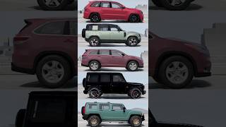 Jeep compass Land rover defender Toyota highlander Mercedes benz g class Hummer h3 TEST beamng [upl. by Eddie349]