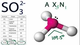 SO32 Molecular Geometry  Shape and Bond Angles note precise angle is 106 degrees [upl. by Enileuqaj]