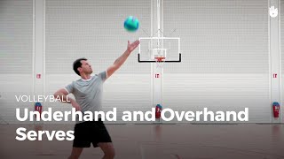 Underhand and overhand serves  Volleyball [upl. by Risser]