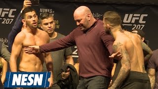 Cody Garbrandt Dominick Cruz Almost Come To Blows At WeighIns [upl. by Adlesirk665]