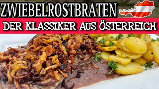 Zwiebelrostbraten mit Röstzwiebeln und einer mega einfachen selbsgemachten Soße [upl. by Noit]