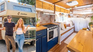 Beautifully Renovated Vintage RV  Chic DIY Tiny Home [upl. by Fenelia734]