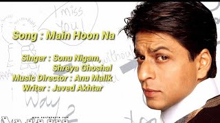 Kiska Hai Ye Tumko Intezar Lyrics  Main Hoon Na Title Song [upl. by Saxen607]