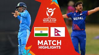 India v Nepal  Match Highlights  U19 CWC 2024 [upl. by Philip602]