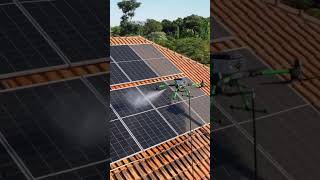 LIMPIEZA DE PANEL CON DRONE 🚁💦 [upl. by Searcy549]