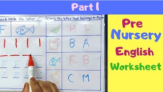 Pre Nursery English Worksheet  play group English Worksheet  English Worksheet Playgroup Syllabus [upl. by Erdnaxela]