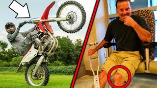 Braydon Price’s DAD WRECKS dirtbike WHEELIE FAIL [upl. by Enala700]