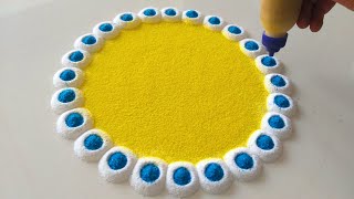 Colourful Diwali Easy Rangoli Designs  धनतेरस दिवाली की नई रंगोली  Attractive Rangoli For Diwali [upl. by Acirtap909]